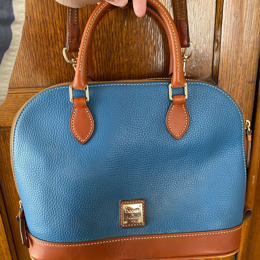 Dooney & Burke pebble grain zip zip satchel bag
